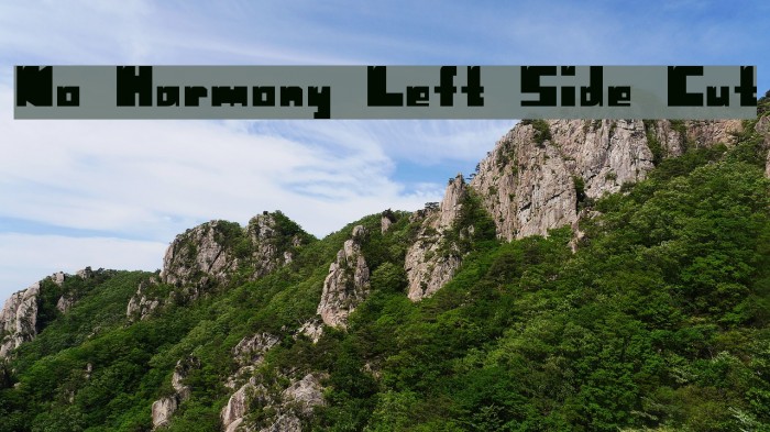 No Harmony Left Side Cut Font examples