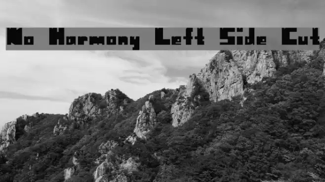 No Harmony Left Side Cut Font examples