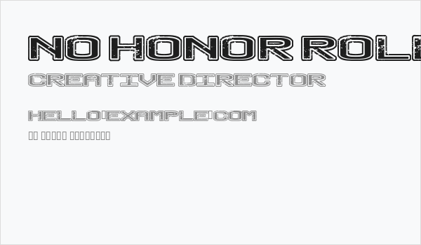 No Honor Roll Regular Business Card