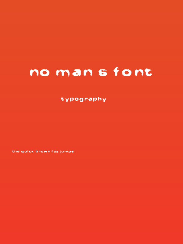 No Man's Font Poster