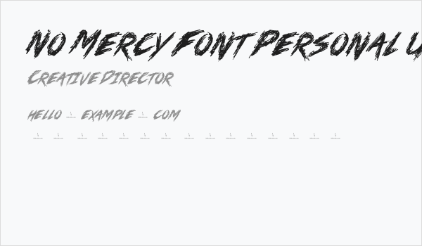 No Mercy Font Personal Use Only Business Card