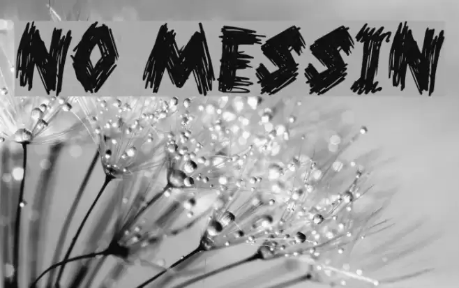 No Messin Font examples