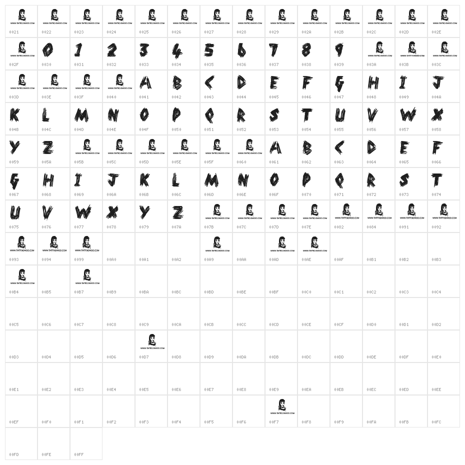 No Messin Character Map