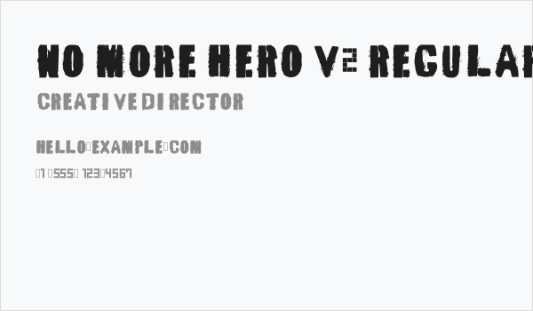 No More Hero V2 Regular Business Card