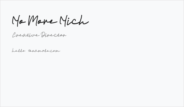 No More Nich Business Card