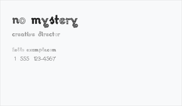 No Mystery Business Card