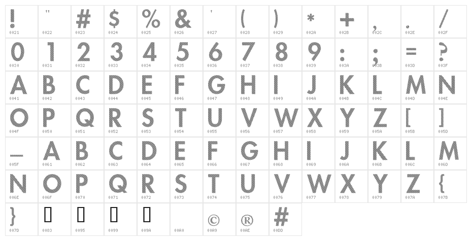 No Parking Character Map