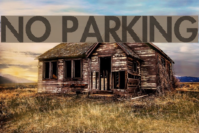 No Parking Font examples