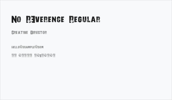 No R3verence Regular Business Card