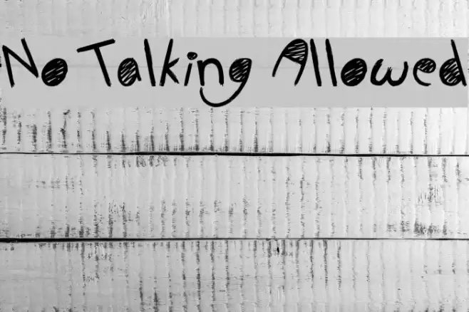 No Talking Allowed Font examples