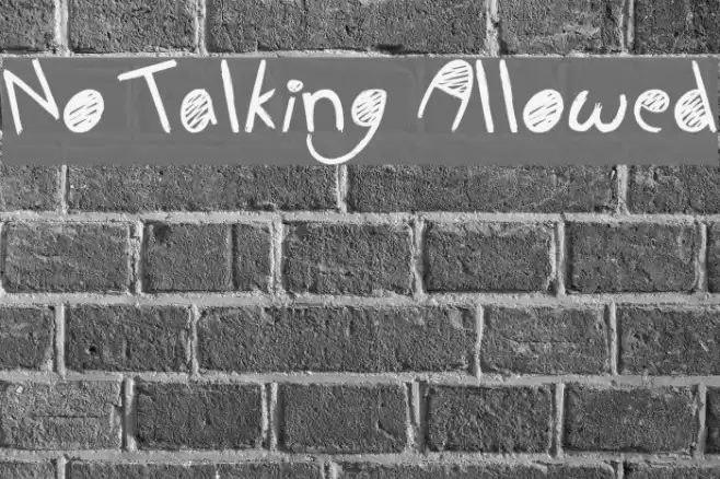 No Talking Allowed Font examples