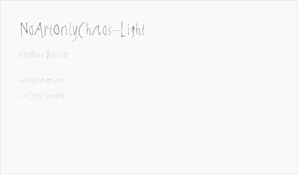 NoArtOnlyChaos-Light Business Card