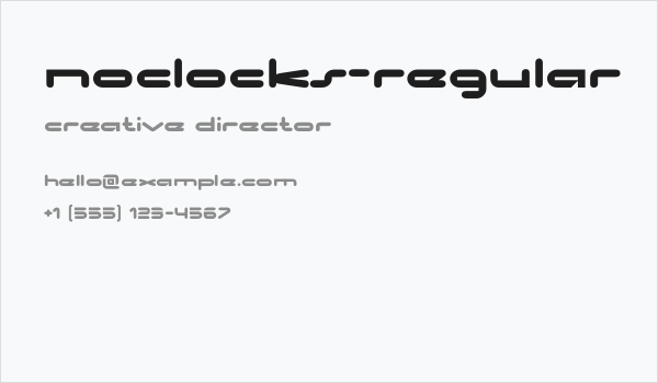 NoClocks-Regular Business Card