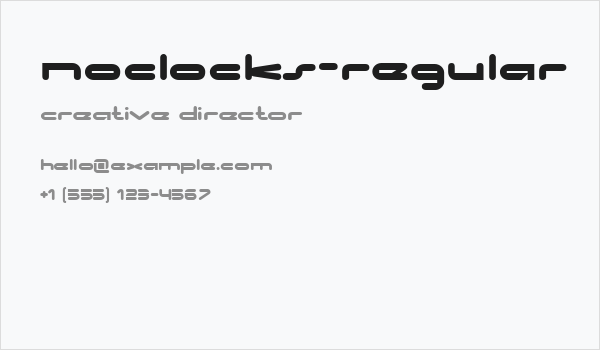 NoClocks-Regular Business Card