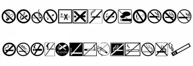 NoSmoking Шрифта ВЕРХНИЙ