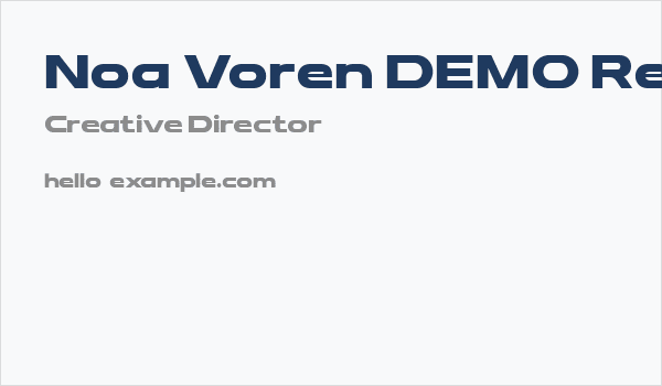 Noa Voren DEMO Regular Business Card