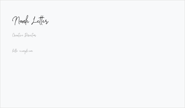 Noah Letter Business Card