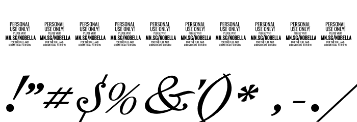 Nobella PERSONAL USE ONLY PERSONAL USE ONLY Font OTHER CHARS
