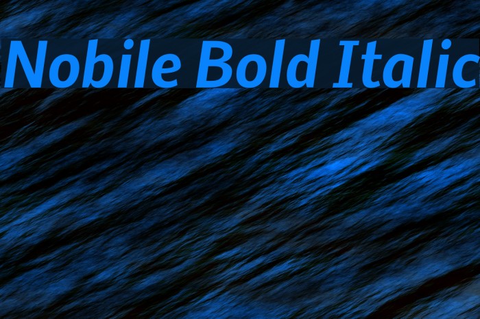 Nobile Bold Italic Font examples