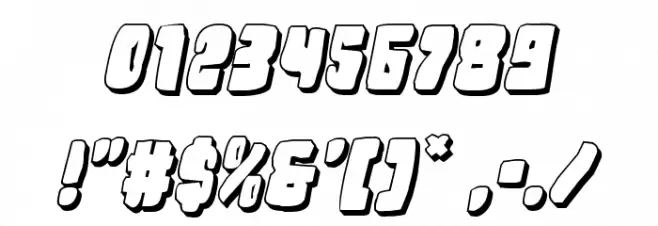 Nobody's Home 3D Italic Font OTHER CHARS