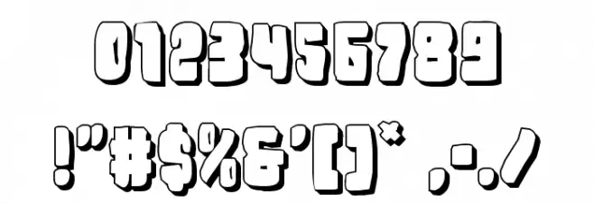 Nobody's Home 3D Font OTHER CHARS