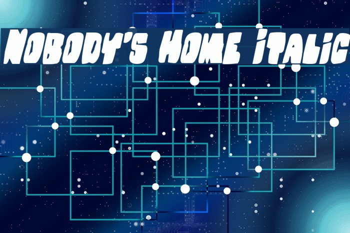 Nobody's Home Italic Font examples