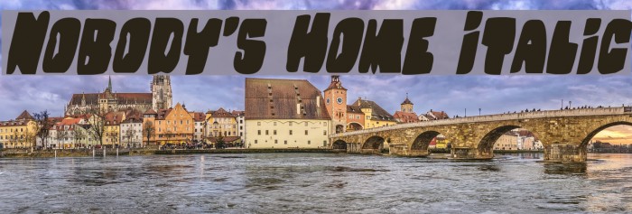 Nobody's Home Italic Font examples