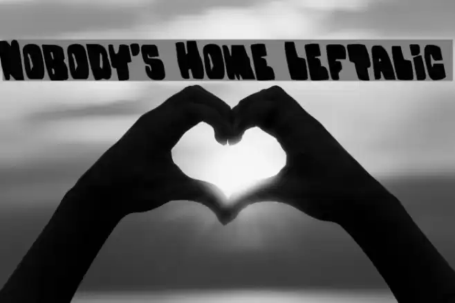 Nobody's Home Leftalic Font examples
