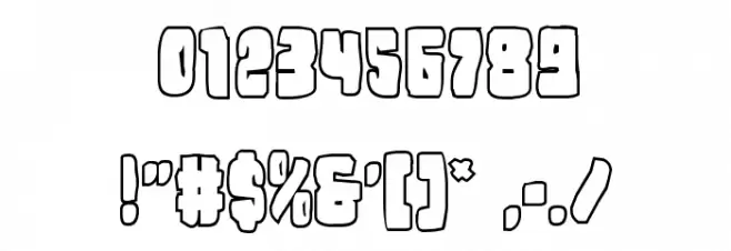 Nobody's Home Outline Font OTHER CHARS