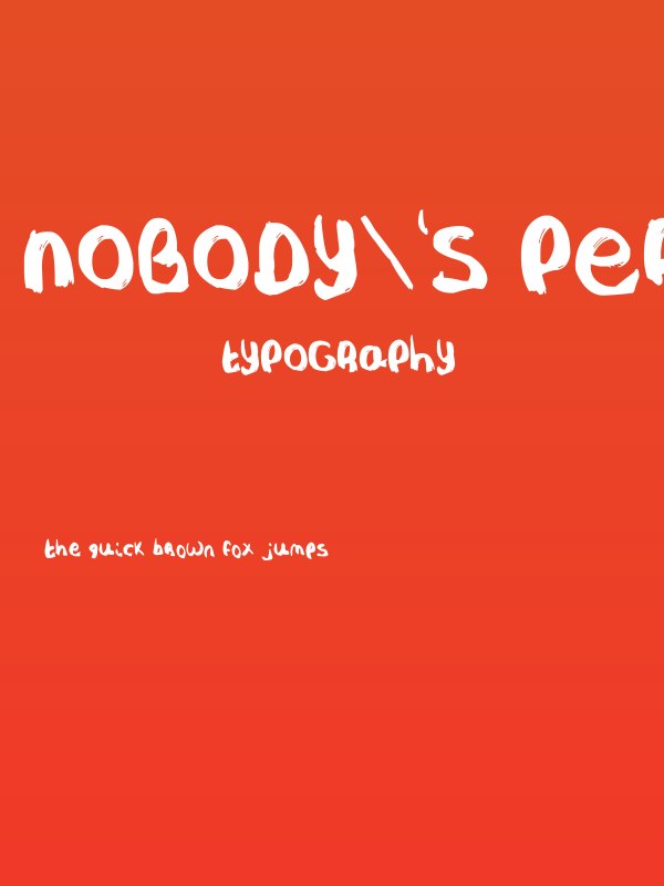 Nobody's Perfect Poster