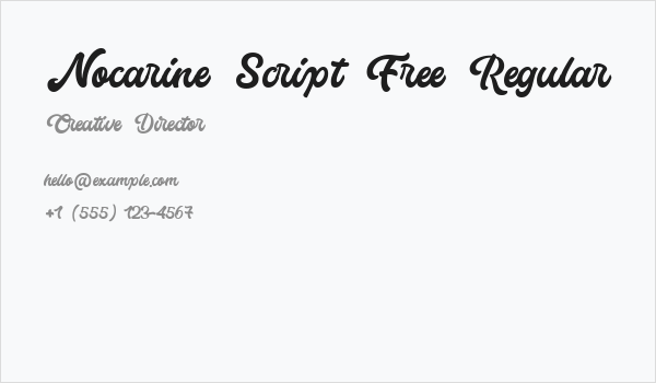 Nocarine Script Free Regular Business Card