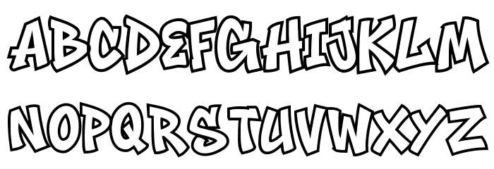 Noctra Drip Outline Outline Font Litere mari