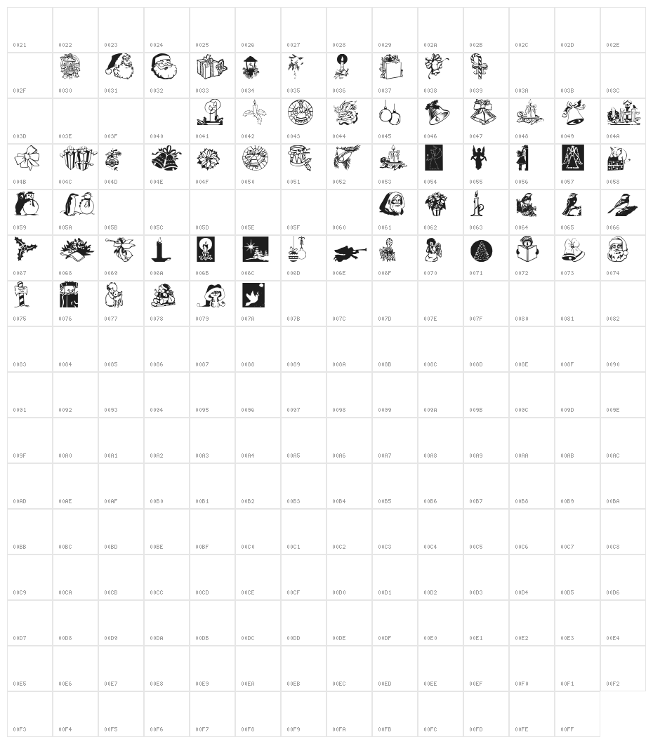 Noel Dingbats Character Map