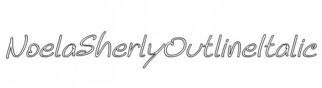 Noela Sherly Outline Italic  Скачать бесплатные шрифты