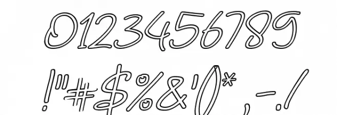 Noela Sherly Outline Italic Font OTHER CHARS