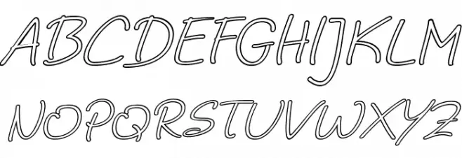 Noela Sherly Outline Italic Schriftart Groß