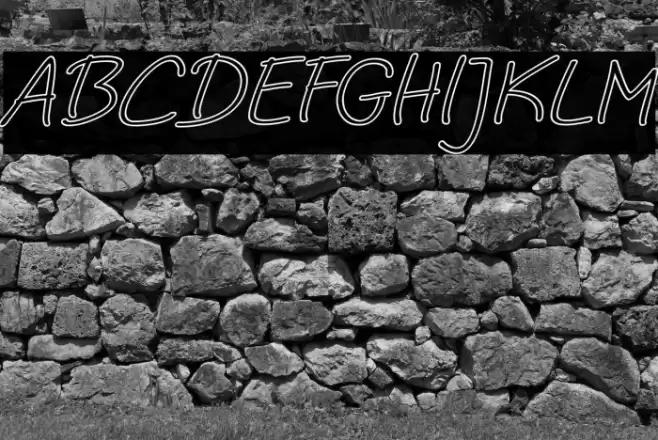 Noela Sherly Outline Italic Font examples