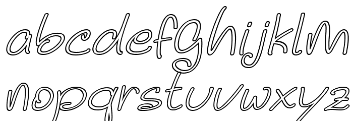 Noela Sherly Outline Italic Font LOWERCASE