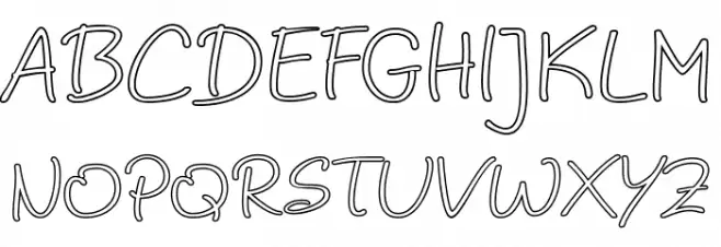 Noela Sherly Outline Schriftart Groß