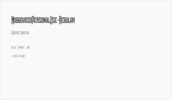 NoggovosoPersonalUse-Regular Business Card