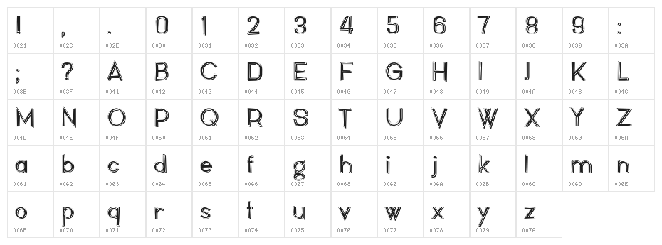 Noix Regular Character Map