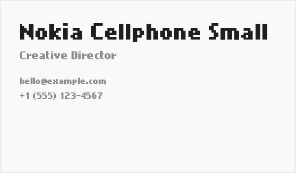 Nokia Cellphone Small Business Card