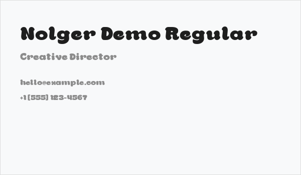 Nolger Demo Regular Business Card