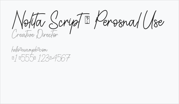 Nolita Script - Perosnal Use Business Card