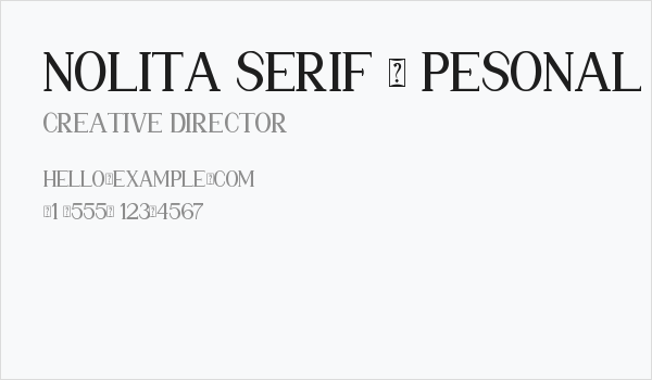Nolita Serif - Pesonal Use Business Card