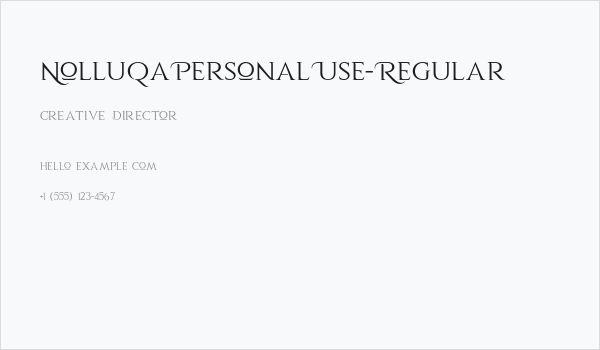 NolluqaPersonalUse-Regular Business Card