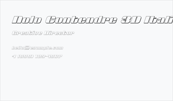 Nolo Contendre 3D Italic Business Card