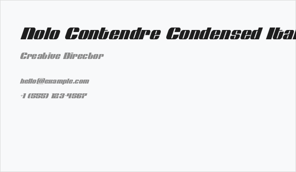 Nolo Contendre Condensed Italic Business Card