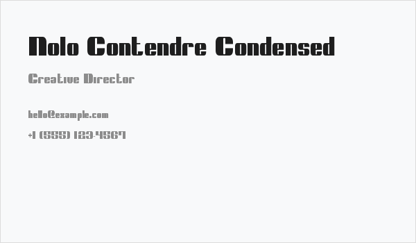 Nolo Contendre Condensed Business Card