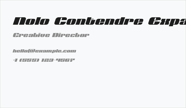 Nolo Contendre Expanded Italic Business Card
